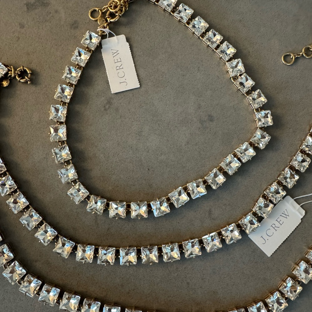 J. Crew Gold Necklace with Crystals